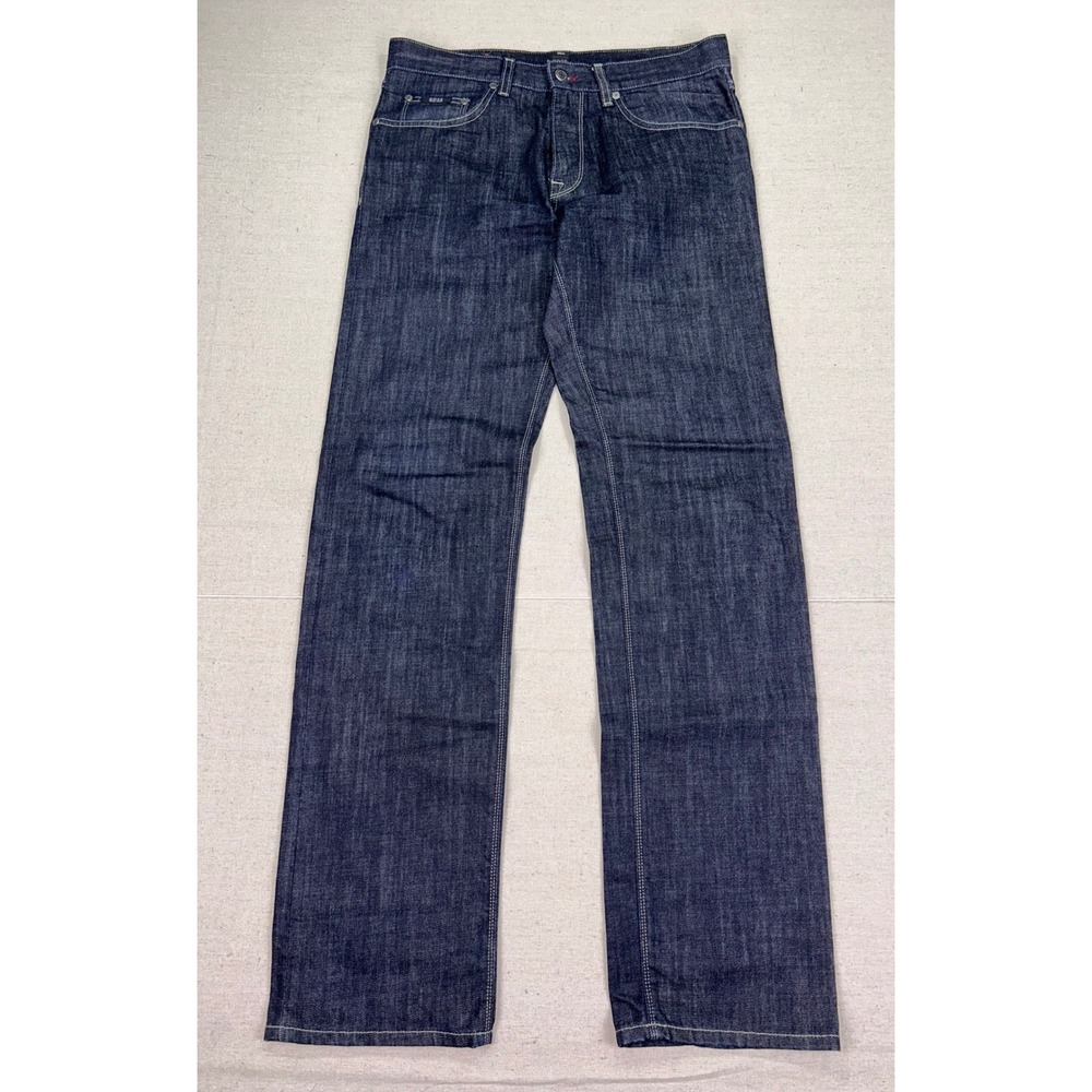 Hugo Boss Maine Regular Fit Jeans Mens 32/34 Dark Indigo Straight Leg Denim